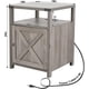 thumbnail image 3 of JJUN Farmhouse Nightstand with Charging Station, Rustic End Table Bedroom with Storage Living Room Side Table Grey Night Stand Industrial Bedside Bed Table with USB Ports and Outlets, 3 of 8