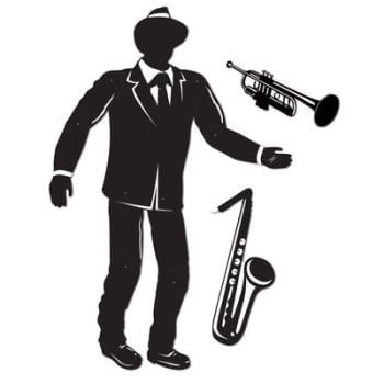 Jointed Jazz Musician (sax trumpet cutouts included) Party Accessory (1 count) (1/Pkg)