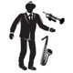 Jointed Jazz Musician (sax trumpet cutouts included) Party Accessory (1 count) (1/Pkg) – image 1 sur 1