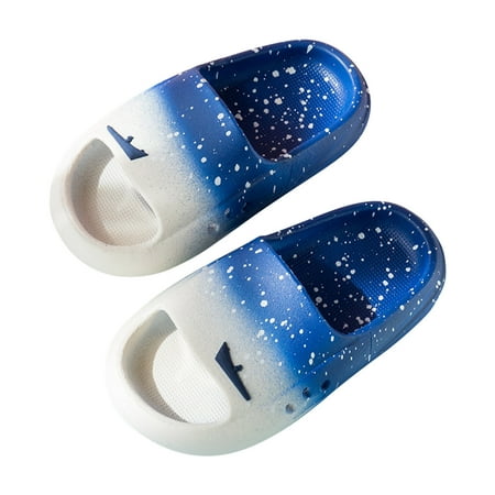 

AJTQTH Slides for Kids Cute Gradiant Color Block Dots Printed Open-Toe Sandals Anti-Slip Thick Sole Cushioned Slippers Summer Casual Beach Shower Pool Home Shoes Blue 7-8 Years