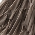 thumbnail image 6 of Elainilye Fashion Womens Skirts Solid Color Irregular Mesh Skirt Ruffled High Waist Prom Skirt Performance Skirt,Brown, 6 of 7