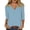 #339-Light Blue, variant on Craaazy Casual Womens V-Neck 3/4 Sleeve Top Solid Color Loose Fit Blouse for Summer Gifts