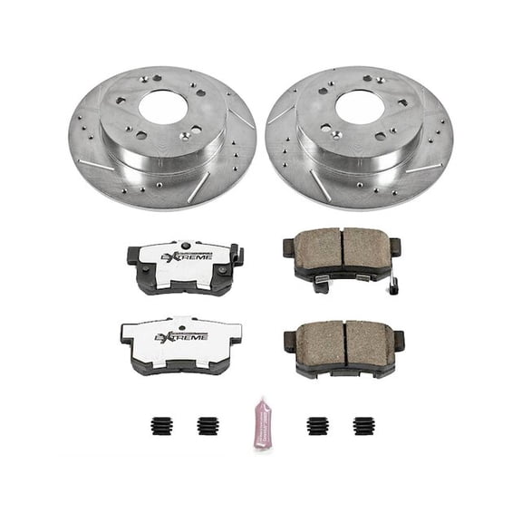 Rear Brake Pad and Rotor Kit - Compatible with 1997 - 2001 Honda Prelude 1998 1999 2000