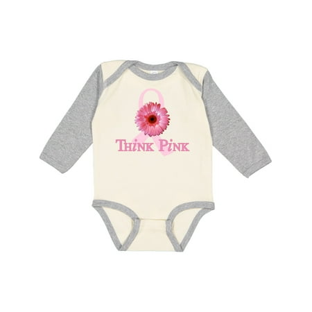

Inktastic Think Pink Breast Cancer Gift Baby Boy or Baby Girl Long Sleeve Bodysuit