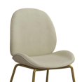 thumbnail image 3 of CosmoLiving by Cosmopolitan Astor Upholstered Dining Chair, Ivory Velvet with Brass Metal Leg, 3 of 6