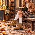 thumbnail image 5 of Xijirk Girls Suede Ankle Boots with Side Zipper and 3D Bow for Fall Outfits and Daily Wear,3-3.5 Years, 5 of 9