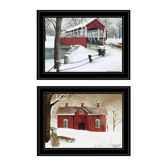 Winter Evening 2-Piece Vignette by Billy Jacobs Printed Art Wood Multi-Color