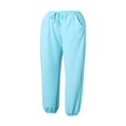 thumbnail image 3 of CNKOO Women‘s Solid Color Casual Sports Pants Elastic Waist Drawstring Long Trousers with Pockets Khaki L, 3 of 8