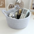thumbnail image 3 of Dengjunhu Cotton Rope Basket with Cat Ears, Little Storage Baskets Sock Basket Pet Toy Basket Rope Baskets with Handles Mini Storage Bins, 3 of 7