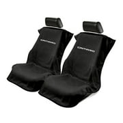 Seat Armour 2 Piece Front Car Seat Covers For New Camaro - Black Terry Cloth