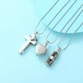 thumbnail image 6 of 3 Pieces Cremation Urn Necklace for Ashes Keepsake Cremation Jewelry Cross / Heart / Cylinder Crystal Urn Necklace Urn Memorial Pendant for Women Men Loved Ones, 6 of 7