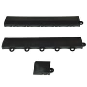 Greatmats Click Floor Tile Interlocking Ramp Edge Black 4 Pack, Corner