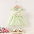 thumbnail image 2 of KPOPLK Baby Girls Spaghetti Strap Dress Toddler Summer Dresses Kids Beach Casual Sundresses with Pockets for 6M-4 Years(18-24 Months,Green), 2 of 4