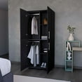 thumbnail image 4 of FM FURNITURE Hazel Armoire in melamine with 2 doors , 4 shelves and 2 clothes hanging bar, 4 of 5