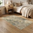 thumbnail image 2 of ODIKA 5'x7' Beige Pastel Chinoiserie Elegance Washable Area Rug 18th Century Rococo Floral Landscape Design for Guest Room, Lounge, Apartment, Non-Slip Low Profile, Stain Resistant, 2 of 7