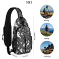thumbnail image 5 of Sling Backpack,Ghost and Spider Web Halloween Pattern Crossbody Bag with Water Bottle Holder,Waterproof Sling Bag for Men/Women with Chest Phone Holder for Hiking,Travel, 5 of 6