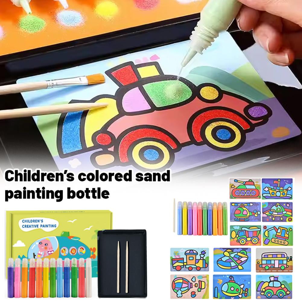 Kit de Peinture au Sable pour Enfants Outil Complet de Peinture au Sable Peintures au Sable Colorées