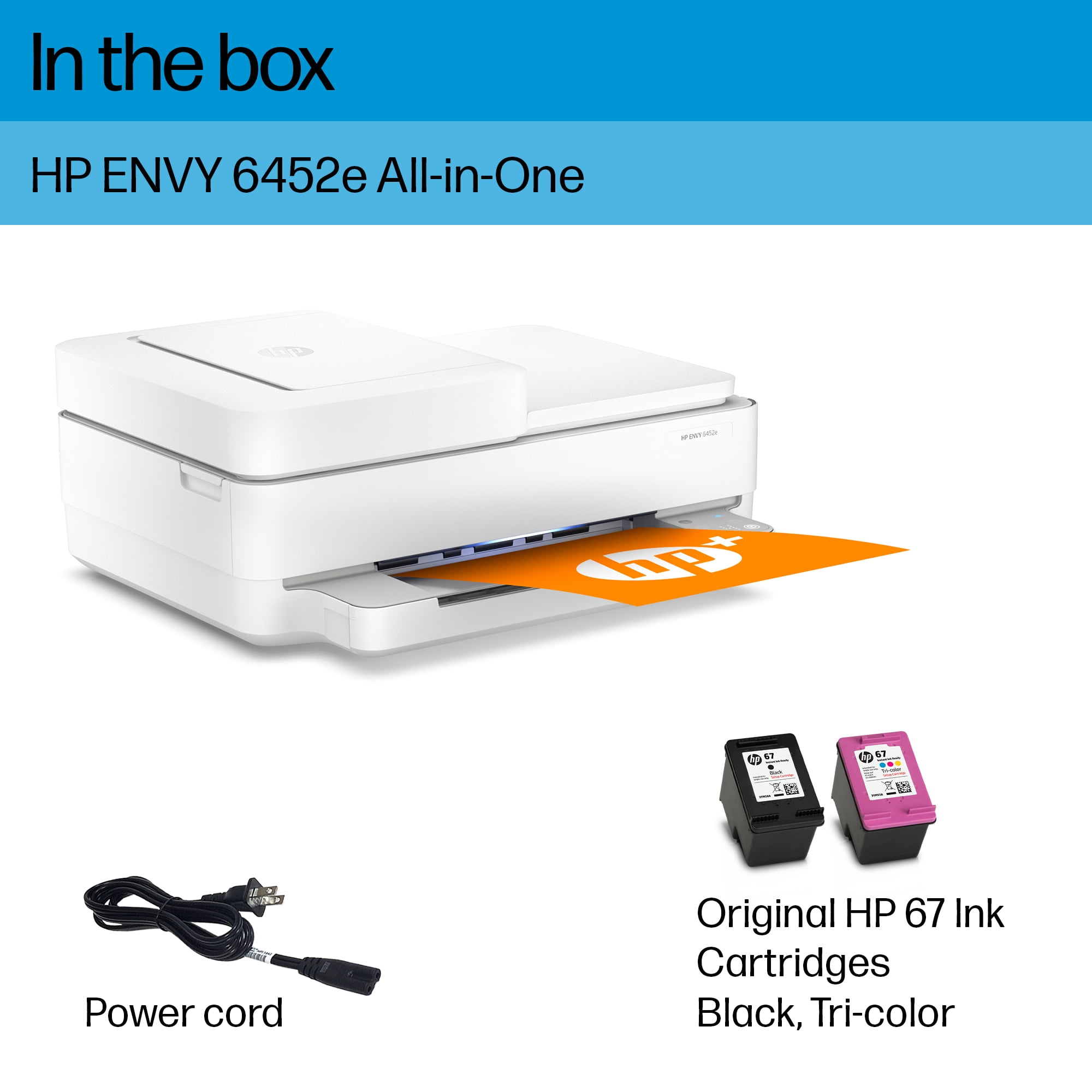 HP Envy 6452e Wireless All-in-One Printer (Renewed) – Print, Copy, Scan, Auto 2-Sided, 35-Sheet ADF, WiFi, Instant Ink Ready