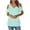 Sky Blue, variant on RYRJJ Womens Tops Trendy Cold Shoulder Short Sleeve V Neck Tee Shirts Summer Dressy Casual Eyelet Blouse(Black,S)