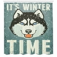 thumbnail image 3 of Ambesonne Alaskan Malamute Shower Curtain, Retro Poster, 69"Wx70"L, Slate Blue Black White, 3 of 3
