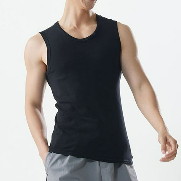pstuiky Camisetas sin mangas, Camiseta deportiva informal sin mangas con cuello redondo para hombre Tops elegantes para mujer xl