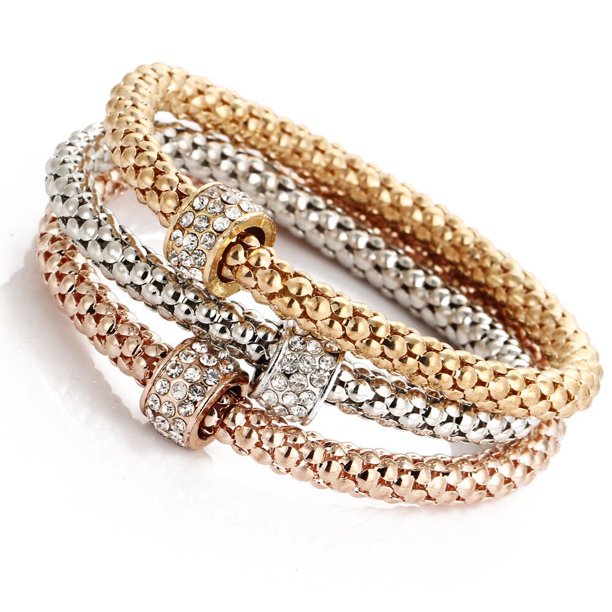 Pulsera Multicapa Cristal Para Mujer Cadena Cubana Diamantes De Imitación Joyería Moda Punk
