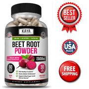Kaya Naturals Organic Beet Root Powder Supplement - Healthy Blood Circulation & Brain Health