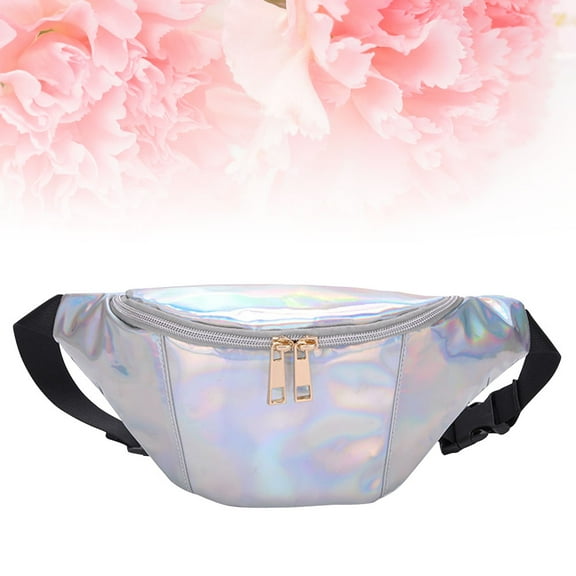 Raindrops 10 Inch Holographic Shiny Fanny Pack Waist Bag for Women and Girls, Trendy Hip Pack for Travel and Everyday Use