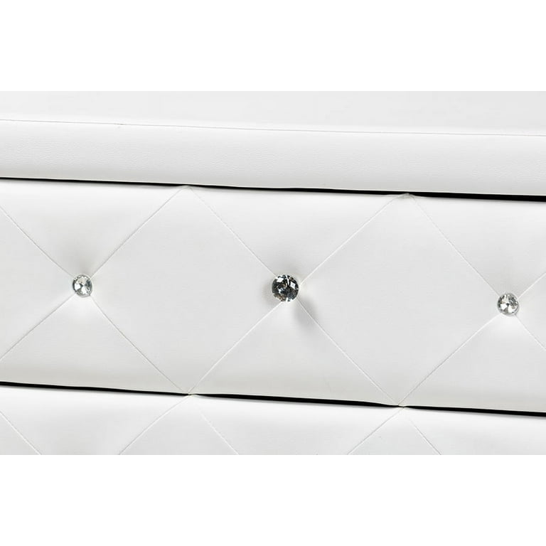 Baxton Studio Luminescence White Faux Leather Upholstered Dresser Baxton Studio Luminescence White Faux Leather Upholstered Dresser