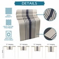 thumbnail image 6 of Midnight Blue Striped Table Runner, Beige Geometric Modern Art Washable Cotton Linen Table Runners 48 Inches Long, Dresser Scarf Runner for Nightstand/Coffee/End Tables 13''x48'', 6 of 8