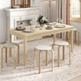 thumbnail image 2 of Songqin Stackable Bentwood Stools Set of 4, 18-Inch Height Backless Counter Chairs with Round Top, Anti-Slip Felt Pad, Portable School Stool for Dining Room, Kitchen, Classroom (Natural+White), 2 of 18
