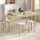 thumbnail image 2 of Songqin Stackable Bentwood Stools Set of 4, 18-Inch Height Backless Counter Chairs with Round Top, Anti-Slip Felt Pad, Portable School Stool for Dining Room, Kitchen, Classroom (Natural+White), 2 of 18