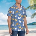 thumbnail image 2 of KLL Men's Hawaiian Shirt Short Sleeve Button Down Beach Shirts-Chicken Family, 2 of 5