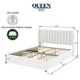 thumbnail image 3 of Mikeor Furniture Anda Patented 2-Drawers Storage Bed Queen Size Ivory Boucle Upholstered Platform Bed, Tufted Headboard, Wooden Slat Mattress Support, No Box Spring Needed C4B197, 3 of 7