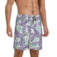 thumbnail image 2 of Wukai Lavender Flowers Men’s Short Pajama Pants With Pockets Soft Sleep Pj Shorts for Men-4X-Large, 2 of 6