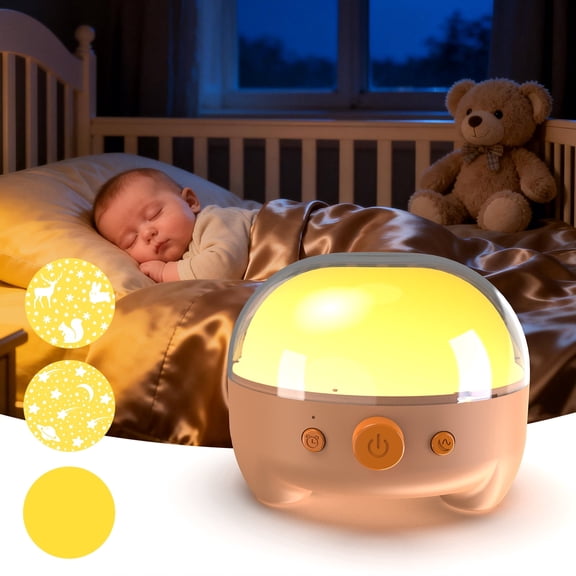 Jierben Baby Sound Machine, Night Light for Nursery, White Noise Sound Machine 3 in 1,Dimmable Nursery Lamp & Projector,Safe Protection,20 Soothing Sounds,Timer Options