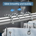 NimJoy 12Pack Easy Glide, Rustproof Stainless Steel Shower Curtain