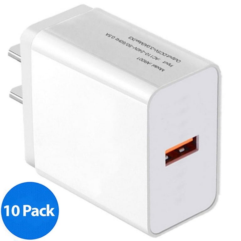 USB Wall Charger Adapter 1A/5V 10-Pack Travel USB Plug Charging