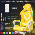 thumbnail image 3 of Hoffree Massage Gaming Chair with Bluetooth Speaker and RGB LED Lights, Ergonomic Video Game Chair High Back Swivel Office Recliner  Chair with Adjustable Footrest, Headrest and Lumbar Support, 3 of 8