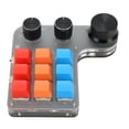 thumbnail image 3 of Teclado programable de 9 teclas con 3 perillas, compatible con USB, Bluetooth, Teclado mecánico Macro con una mano para videojuegos y oficina, 3 of 8