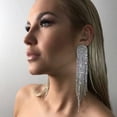 thumbnail image 3 of Pendientes De Borla De Araña De Cristal De Diamantes De Imitación Brillantes, Cadena Larga Llamativa, Pendientes Colgantes, Joyería, Regalo Para Mujeres O Niñas Kearding AP006879-02, 3 of 6