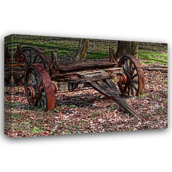 C. Thomas McNemar 18x13 Gallery Wrapped Canvas Wall Art Titled - Abandoned Wagon