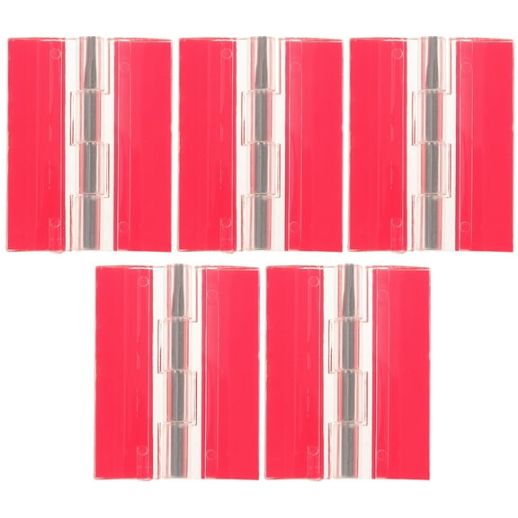 FUEENIRVA 5Pcs Red Acrylic Self Adhesive Hinges Adjustable Sturdy Corrosion Resistant