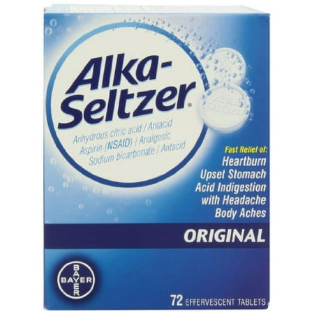 2 pack alka seltzer original effervescent tablets 72 tablets each