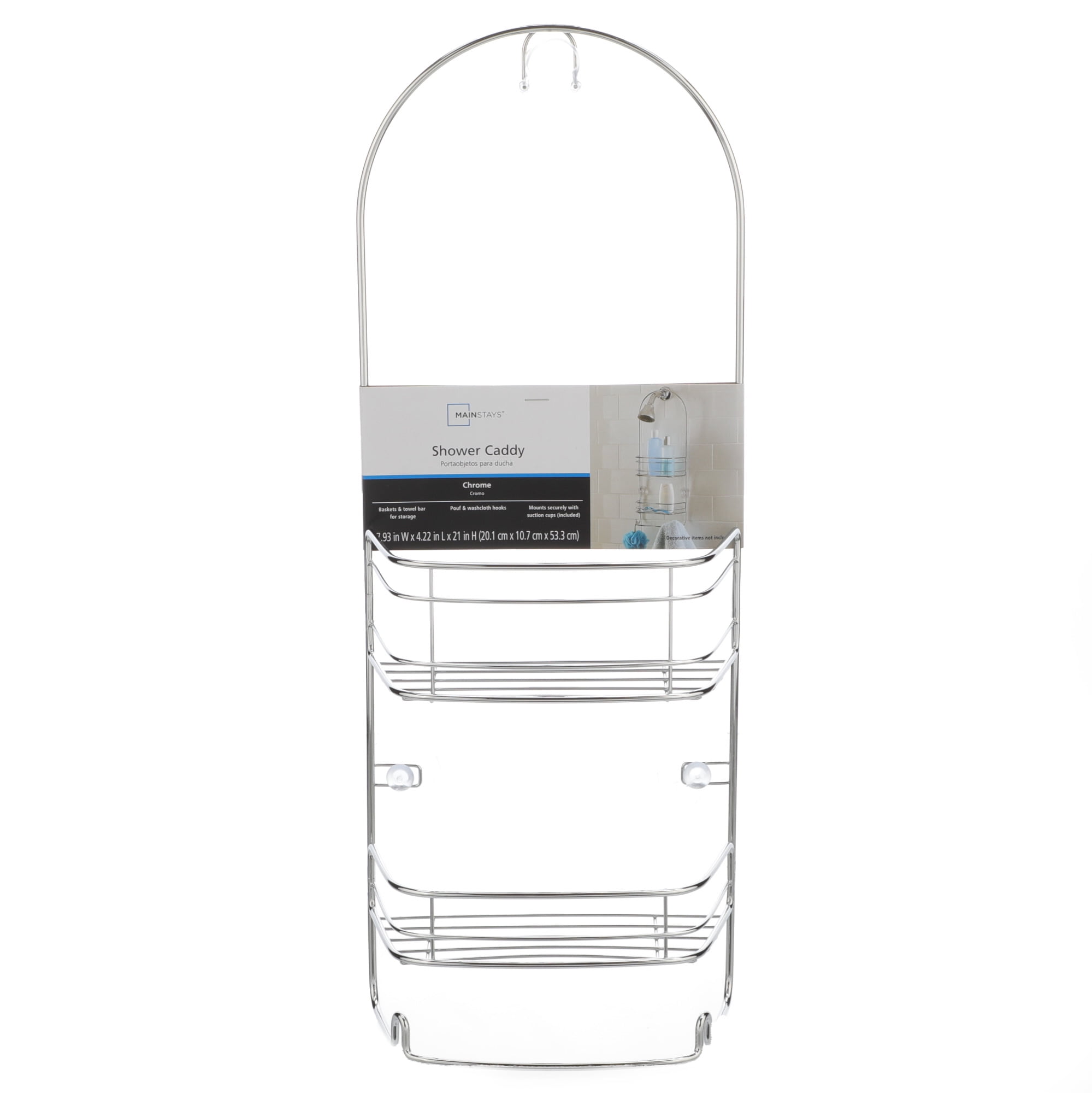 Avon Chrome Silver Metal Folding Shower Caddy With Mirror Bathroom  Accessory NIB
