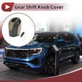 thumbnail image 2 of Cubierta de pomo de cambio de marcha antideslizante para automóvil, protector de mango de cambio para Volkswagen Taos 2022-2023, Beige Negro, cuero sintético, 2 of 6