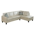 thumbnail image 2 of Hommoo L Shaped 4-Seat Couch, Faux Leather Sectional Couches and Sofas, Modern Living Room Furniture Sets Sectional Sofa Set, Peaerl White(No Ottoman), 2 of 9