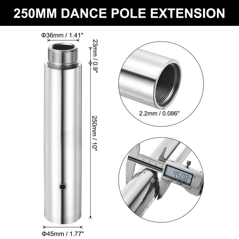 Portable Dancing Pole Extension 125mm 250mm 500mm (Black) - Gym Plus