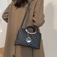 thumbnail image 1 of Bolso de mano para mujer, elegante bolso de trabajo acolchado a la moda de PU, bolso de color sólido, 1 of 8