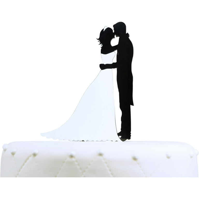 Unik Occasions Bridal Couple Silhouette Acrylic Cake Topper